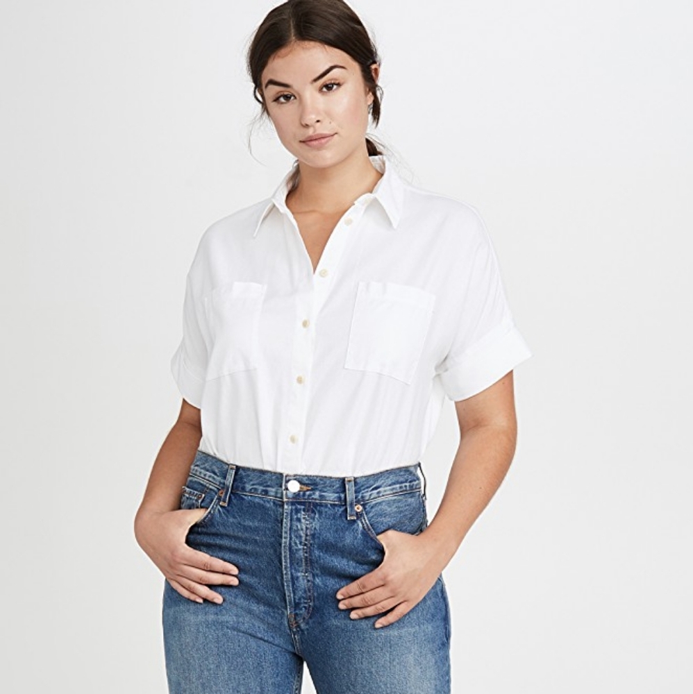 Madewell White Cotton Courier Shirt
